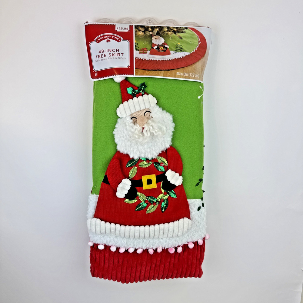 Christmas Round tree skirt Santa Claus 48" Diameter Holiday time